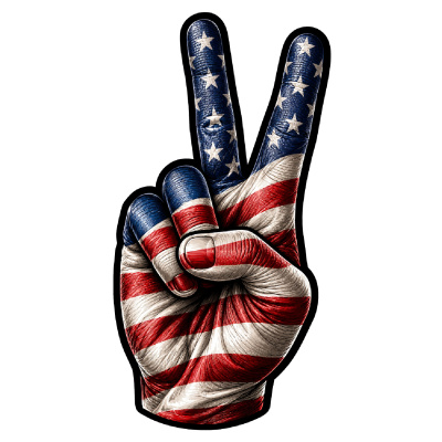 Aufkleber Amerika USA Flagge Peace Zeichen Friedens Symbol