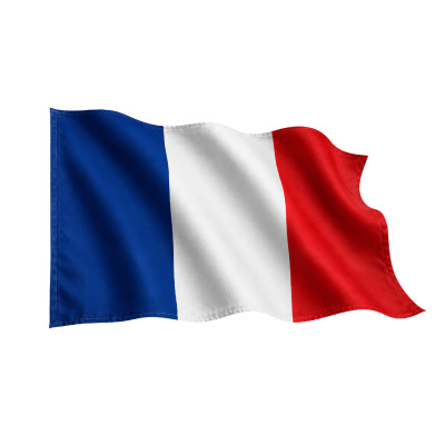 Aufkleber Frankreich Flagge im Wind