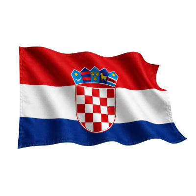 Aufkleber Kroatien Flagge im Wind