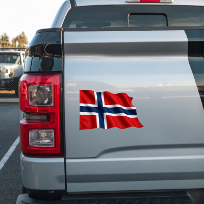 Aufkleber Norwegen Flagge im Wind - Ansicht 2