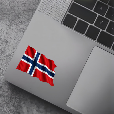 Aufkleber Norwegen Flagge im Wind - Ansicht 5