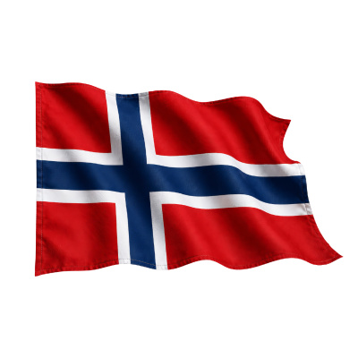 Aufkleber Norwegen Flagge im Wind