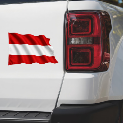 Aufkleber �sterreich Flagge im Wind - Ansicht 2