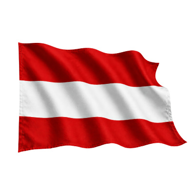 Aufkleber �sterreich Flagge im Wind