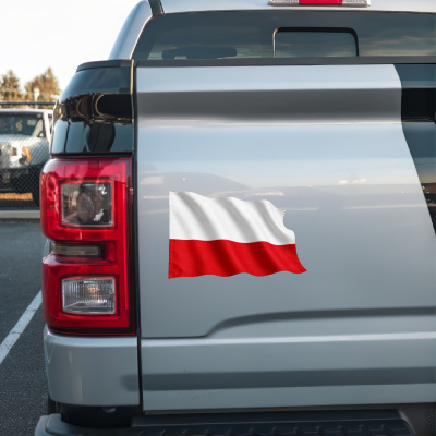 Aufkleber Polen Flagge im Wind - Ansicht 2