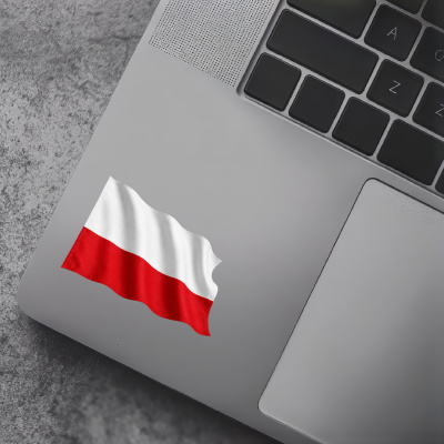 Aufkleber Polen Flagge im Wind - Ansicht 5