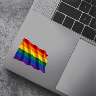 Aufkleber Regenbogen Flagge im Wind - Ansicht 5