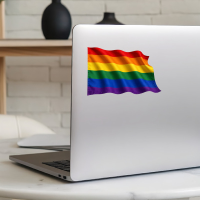 Aufkleber Regenbogen Flagge im Wind - Ansicht 8