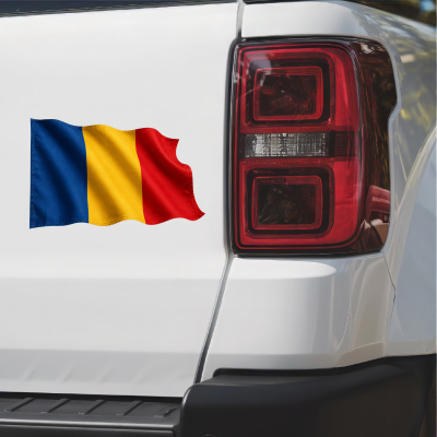 Aufkleber Rum�nien Flagge im Wind - Ansicht 2