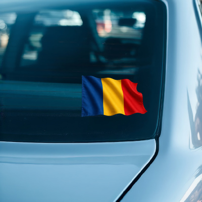 Aufkleber Rum�nien Flagge im Wind - Ansicht 3