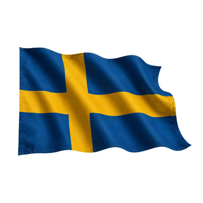 Aufkleber Schweden Flagge im Wind