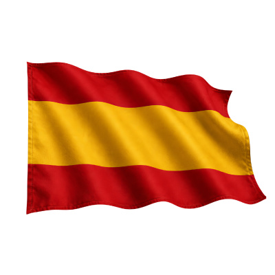 Aufkleber Spanien Flagge im Wind