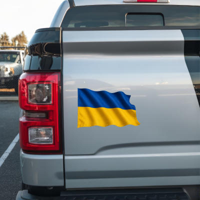 Aufkleber Ukraine Flagge im Wind - Ansicht 2