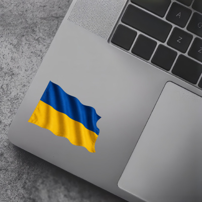 Aufkleber Ukraine Flagge im Wind - Ansicht 5