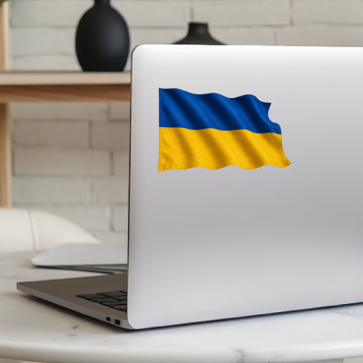 Aufkleber Ukraine Flagge im Wind - Ansicht 8