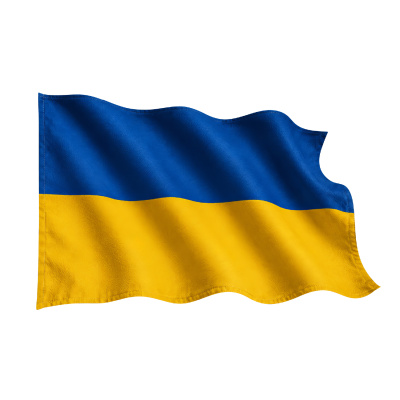 Aufkleber Ukraine Flagge im Wind