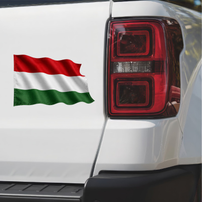 Aufkleber Ungarn Flagge im Wind - Ansicht 2