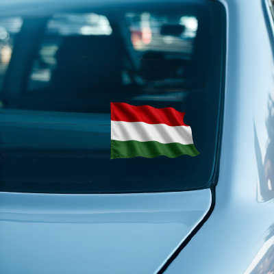 Aufkleber Ungarn Flagge im Wind - Ansicht 3