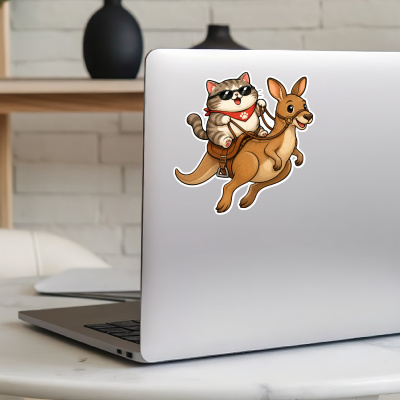 Aufkleber Katze reitet K�nguru - Ansicht 8