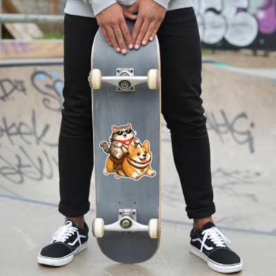 Aufkleber Katze reitet Corgi - Ansicht 6