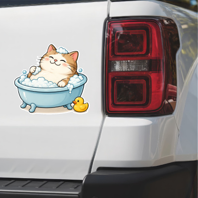 Aufkleber Katze in Badewanne - Ansicht 2