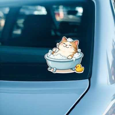 Aufkleber Katze in Badewanne - Ansicht 3