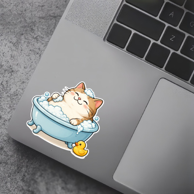 Aufkleber Katze in Badewanne - Ansicht 5