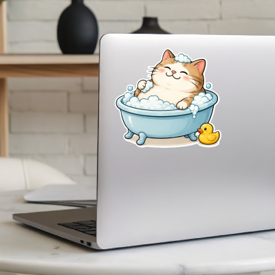 Aufkleber Katze in Badewanne - Ansicht 8