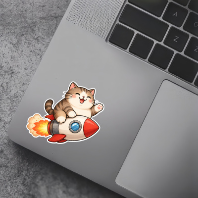 Aufkleber Katze auf Rakete - Ansicht 5