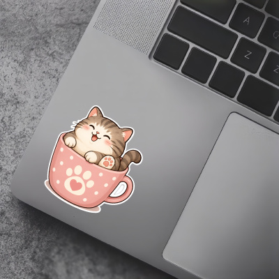 Aufkleber Katze in Tasse - Ansicht 5