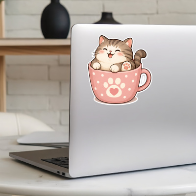 Aufkleber Katze in Tasse - Ansicht 8