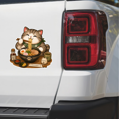 Aufkleber Katze isst Ramen - Ansicht 2