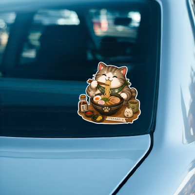 Aufkleber Katze isst Ramen - Ansicht 3