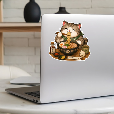 Aufkleber Katze isst Ramen - Ansicht 8