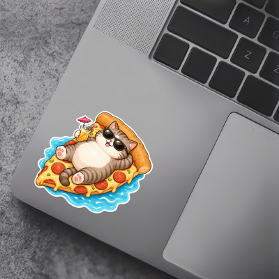 Aufkleber Katze auf Pizza - Ansicht 5
