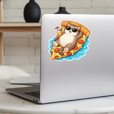 Aufkleber Katze auf Pizza - Ansicht 8