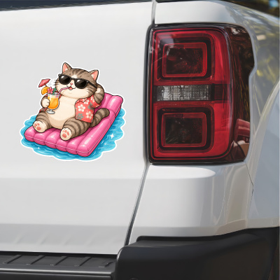 Aufkleber Katze auf Luftmatraze - Ansicht 2