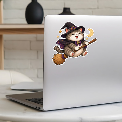 Aufkleber Katze als Hexe - Ansicht 8