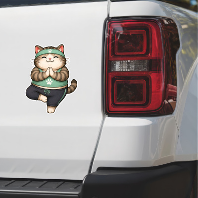 Aufkleber Yoga Katze - Ansicht 2