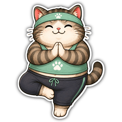 Aufkleber Yoga Katze