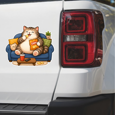 Aufkleber Katze mit Chips - Ansicht 2