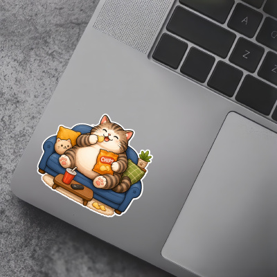 Aufkleber Katze mit Chips - Ansicht 5