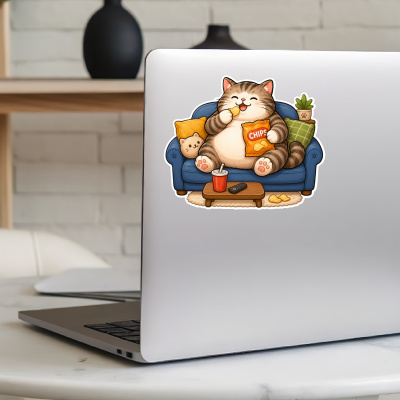 Aufkleber Katze mit Chips - Ansicht 8