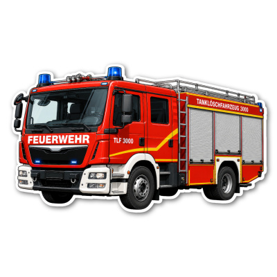 Wandtattoo  Feuerwehr Tankl�schfahrzeug 