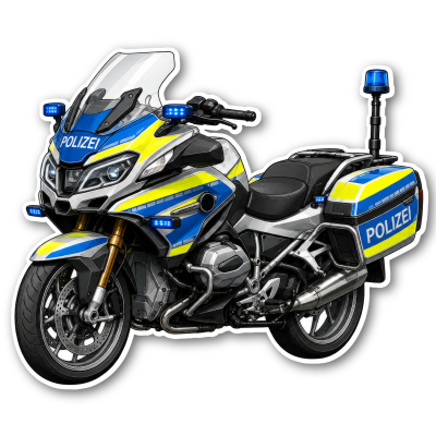 Aufkleber Polizeimotorrad