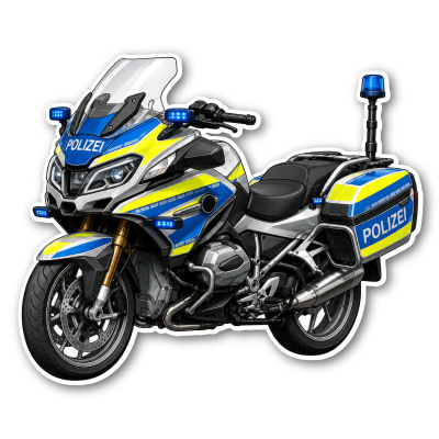 Wandtattoo  Polizeimotorrad 
