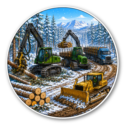 Wandtattoo  Baumf�ller Schnee 
