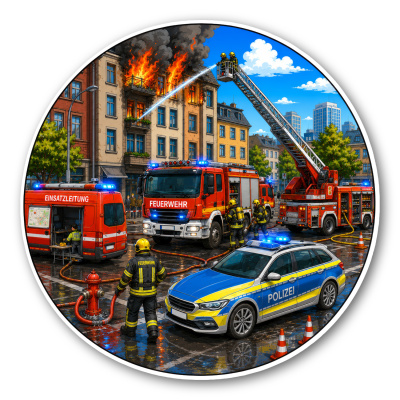 Wandtattoo  Einsatz Feuerwehr 