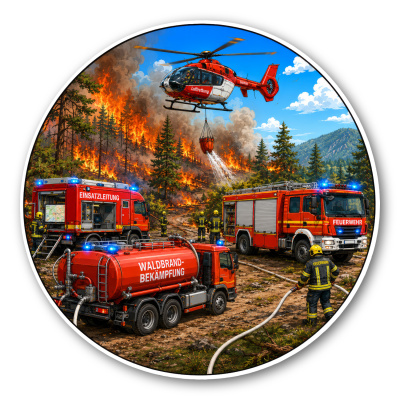 Wandtattoo  Einsatz Waldbrand 