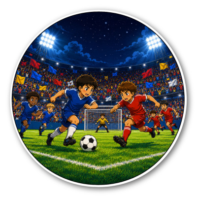 Wandtattoo  Fussball Szene Nachtspiel 